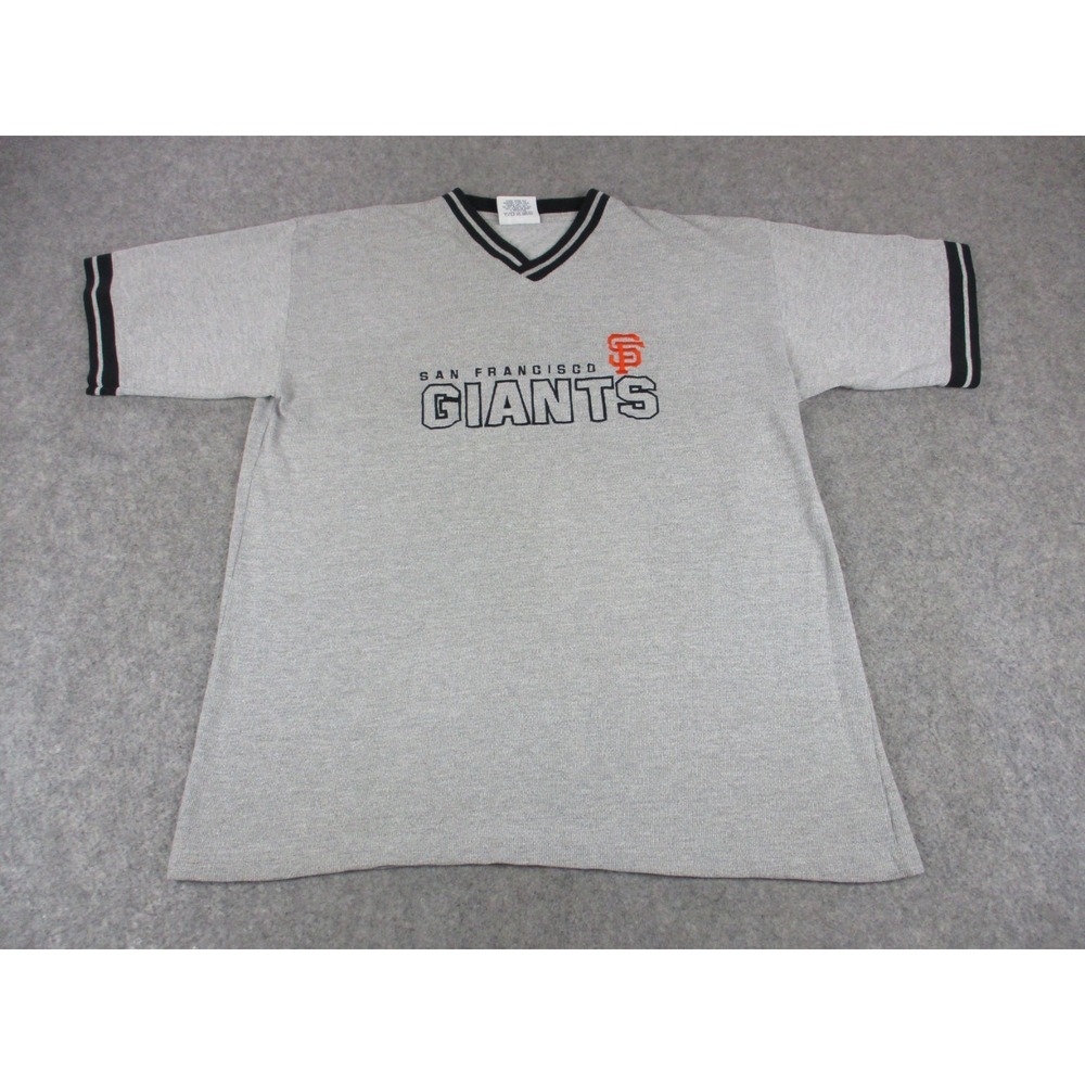VINTAGE San Francisco Giants Mens XL Gray Lee Sport Nutmeg MLB Baseball V Neck